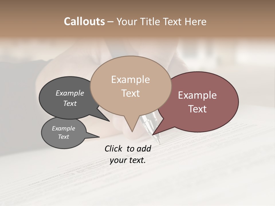 Man Signing Paperwork, New Home In Background PowerPoint Template