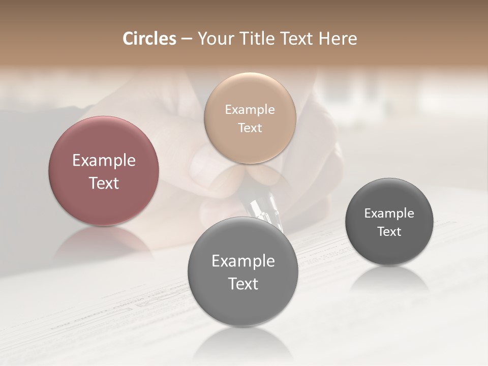 Man Signing Paperwork, New Home In Background PowerPoint Template