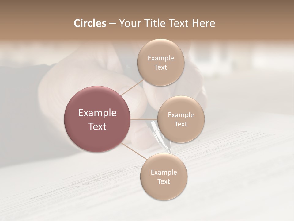 Man Signing Paperwork, New Home In Background PowerPoint Template