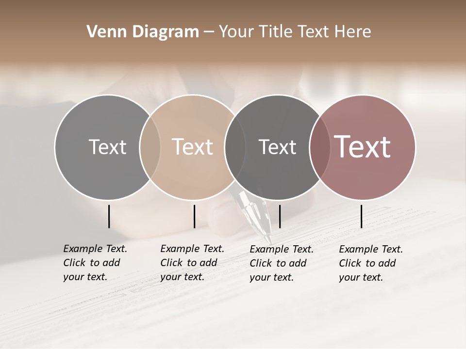 Man Signing Paperwork, New Home In Background PowerPoint Template