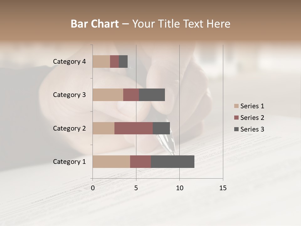 Man Signing Paperwork, New Home In Background PowerPoint Template