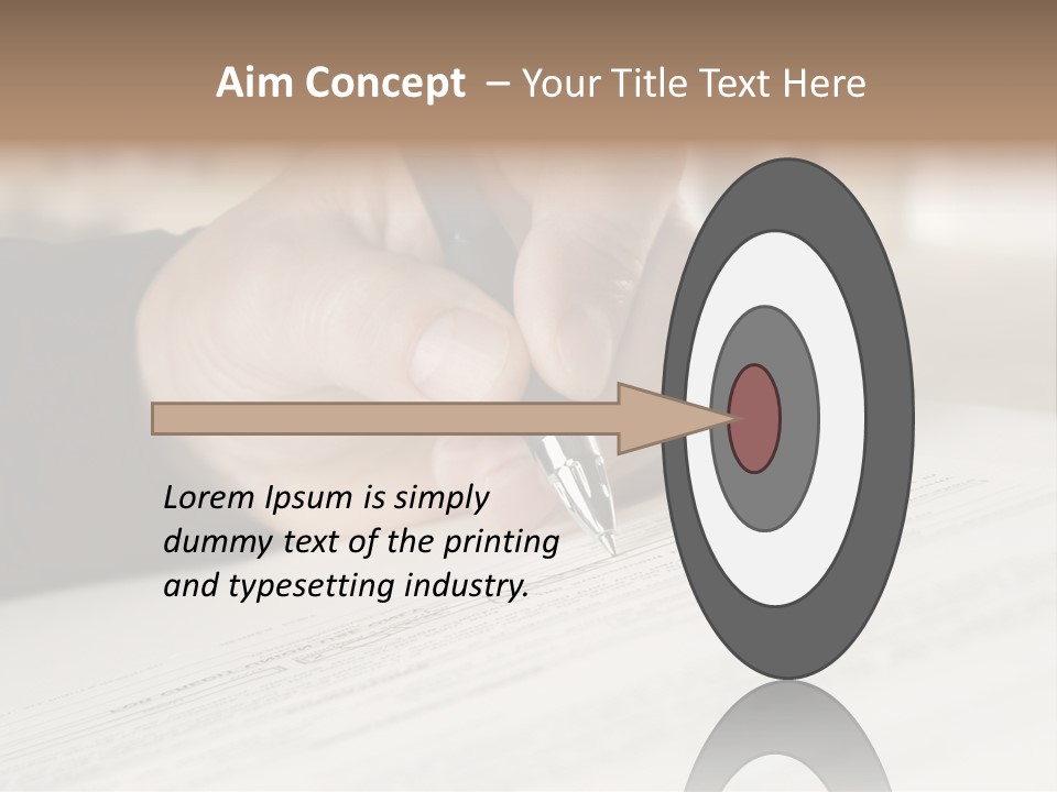 Man Signing Paperwork, New Home In Background PowerPoint Template