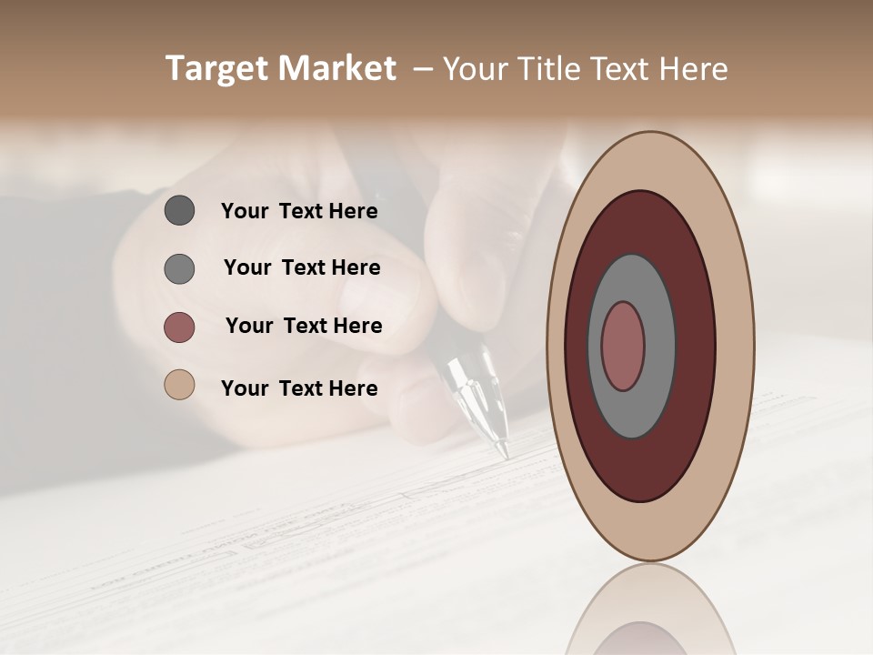 Man Signing Paperwork, New Home In Background PowerPoint Template