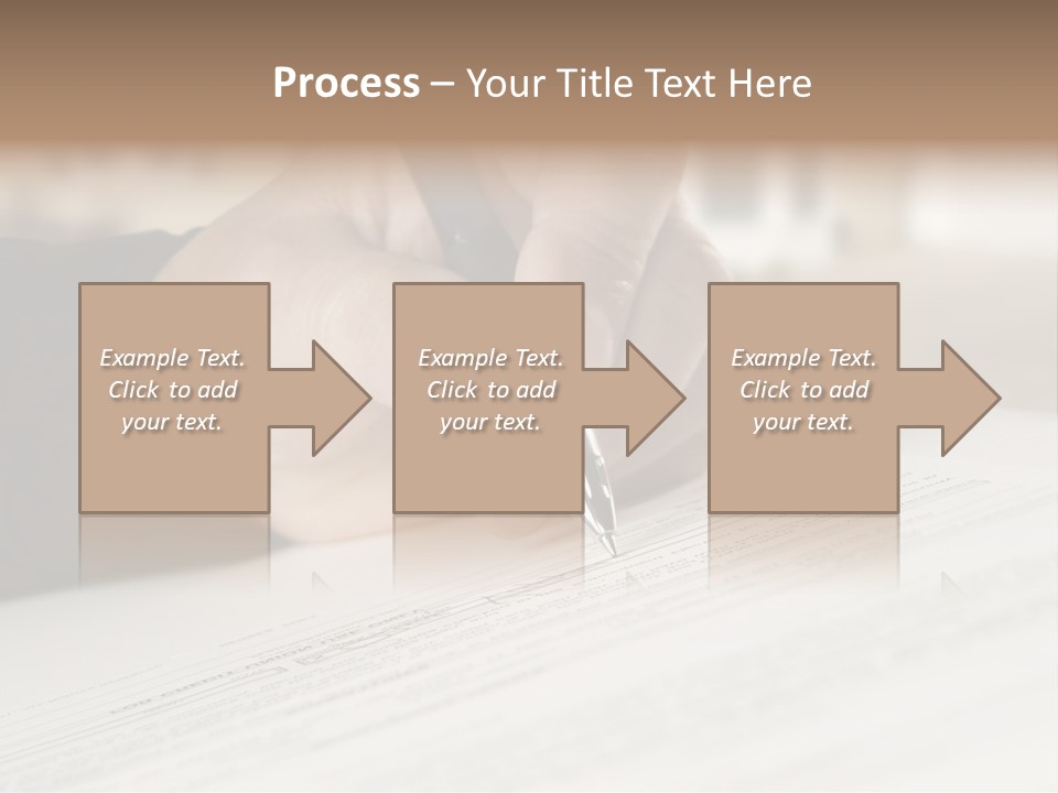 Man Signing Paperwork, New Home In Background PowerPoint Template