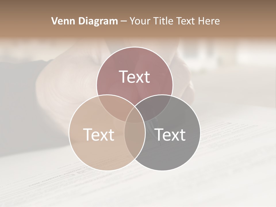 Man Signing Paperwork, New Home In Background PowerPoint Template