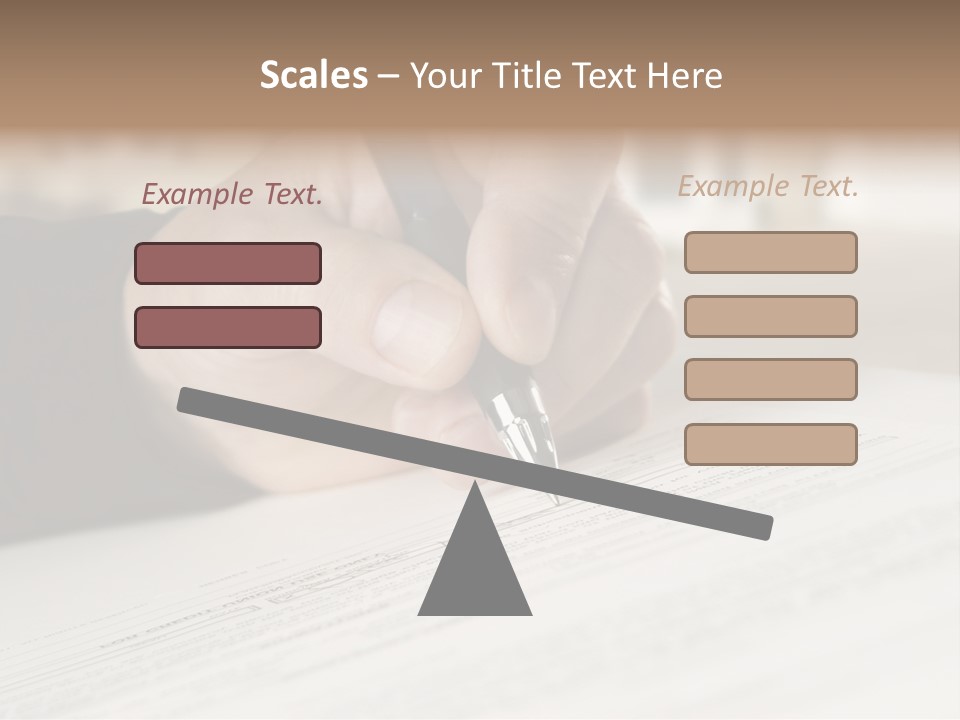 Man Signing Paperwork, New Home In Background PowerPoint Template