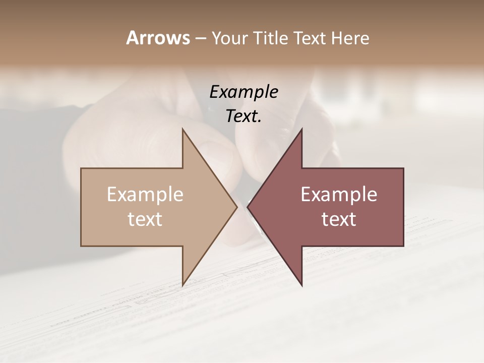 Man Signing Paperwork, New Home In Background PowerPoint Template