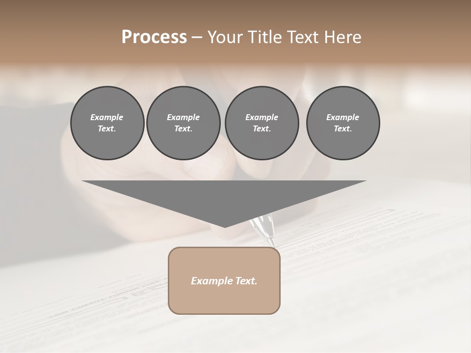 Man Signing Paperwork, New Home In Background PowerPoint Template
