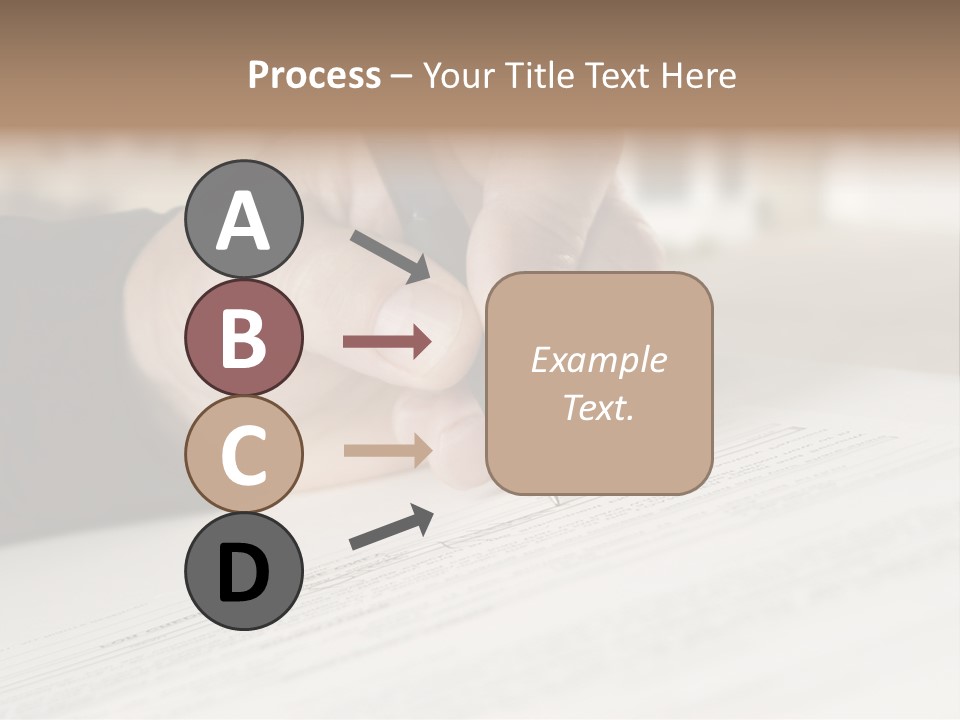 Man Signing Paperwork, New Home In Background PowerPoint Template