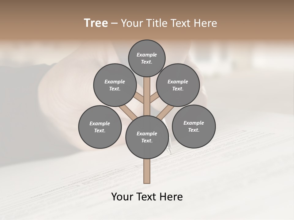 Man Signing Paperwork, New Home In Background PowerPoint Template