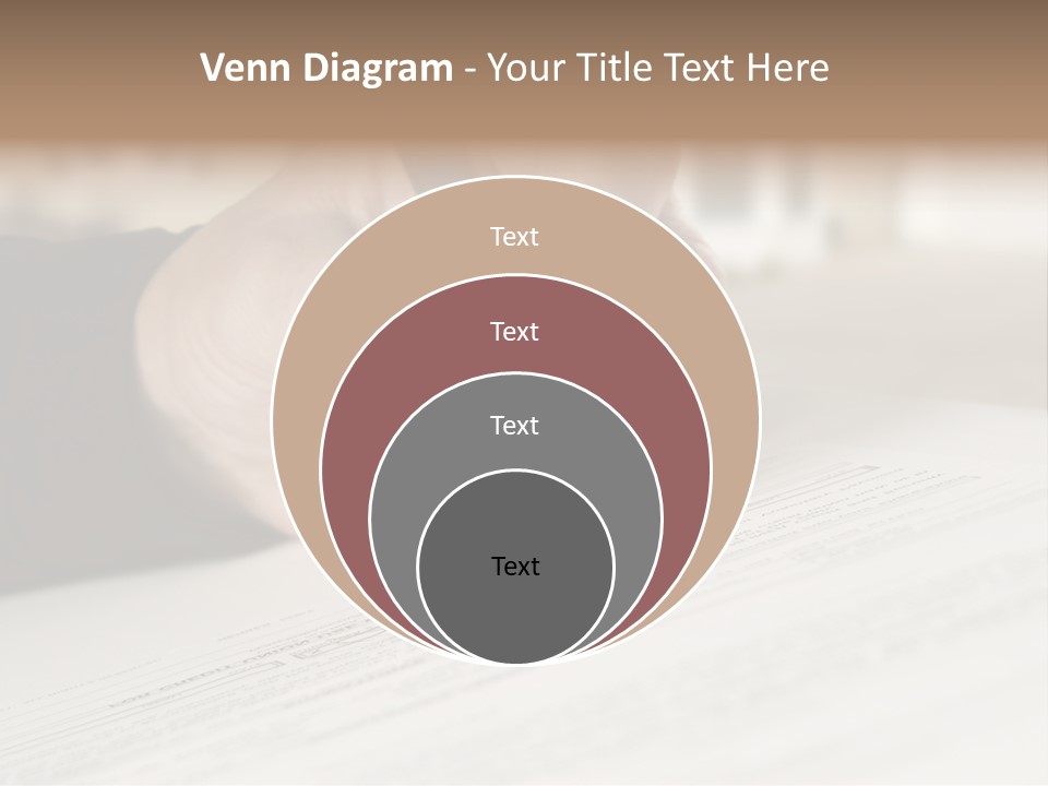 Man Signing Paperwork, New Home In Background PowerPoint Template