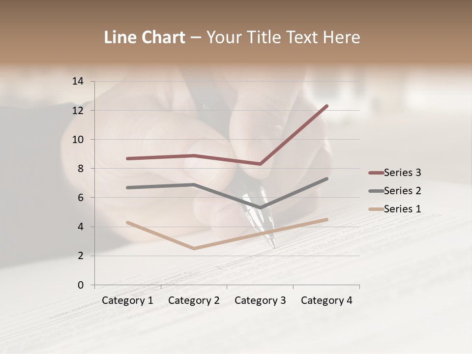 Man Signing Paperwork, New Home In Background PowerPoint Template