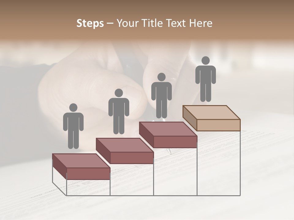 Man Signing Paperwork, New Home In Background PowerPoint Template