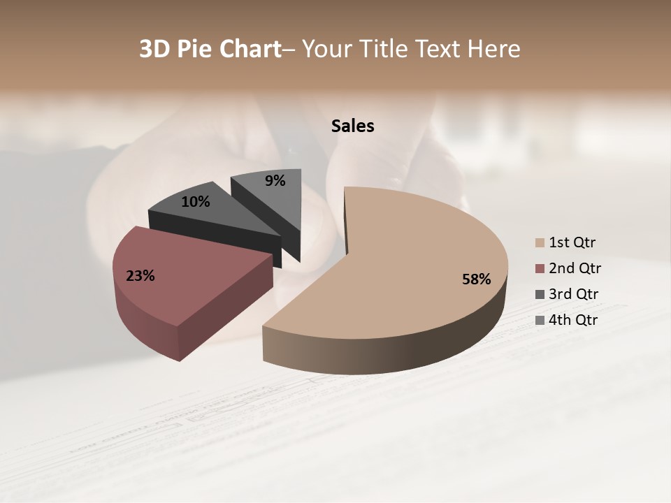 Man Signing Paperwork, New Home In Background PowerPoint Template