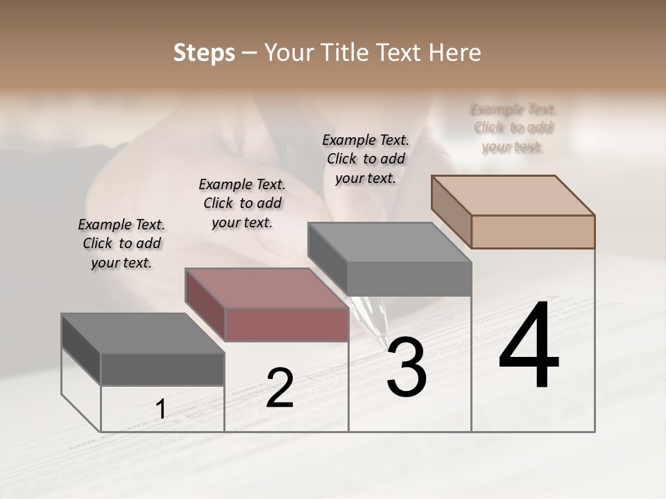 Man Signing Paperwork, New Home In Background PowerPoint Template