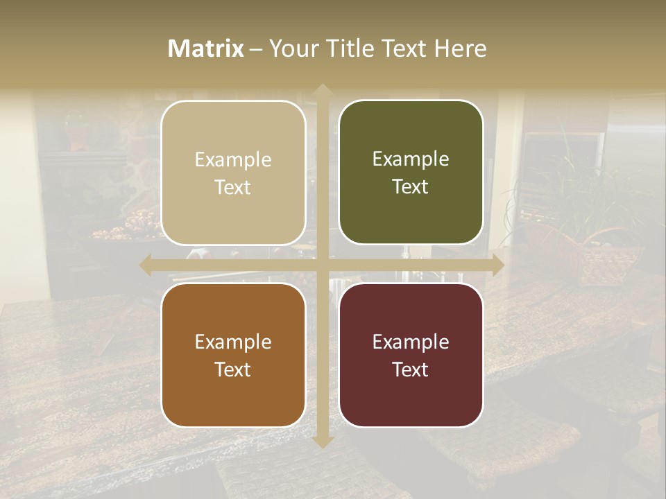 Luxury Kitchen With A Modern Granite Island. PowerPoint Template