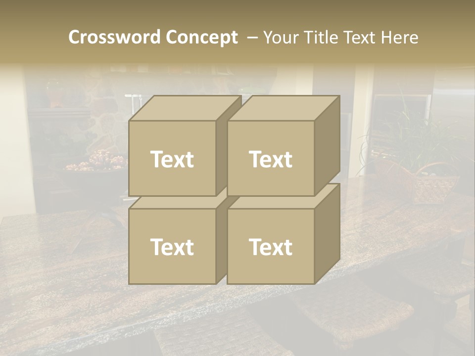 Luxury Kitchen With A Modern Granite Island. PowerPoint Template