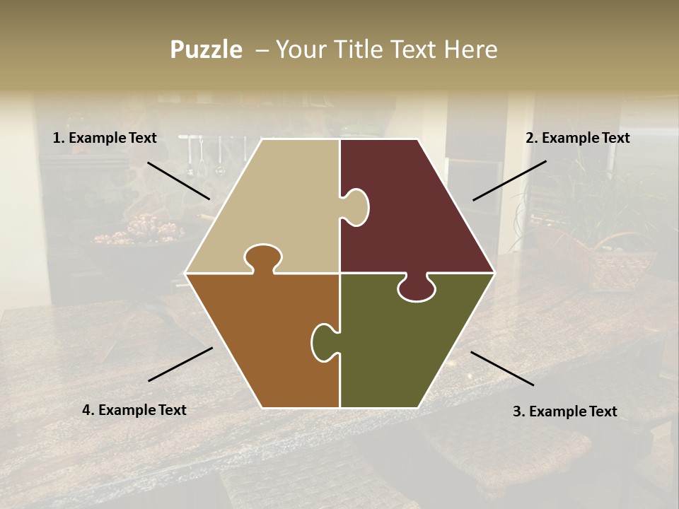 Luxury Kitchen With A Modern Granite Island. PowerPoint Template