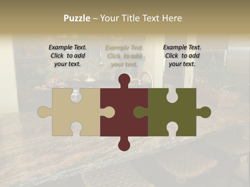 Luxury Kitchen With A Modern Granite Island. PowerPoint Template