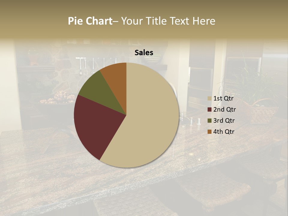 Luxury Kitchen With A Modern Granite Island. PowerPoint Template