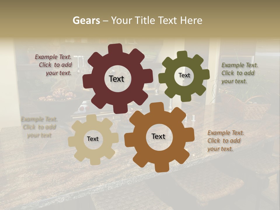 Luxury Kitchen With A Modern Granite Island. PowerPoint Template