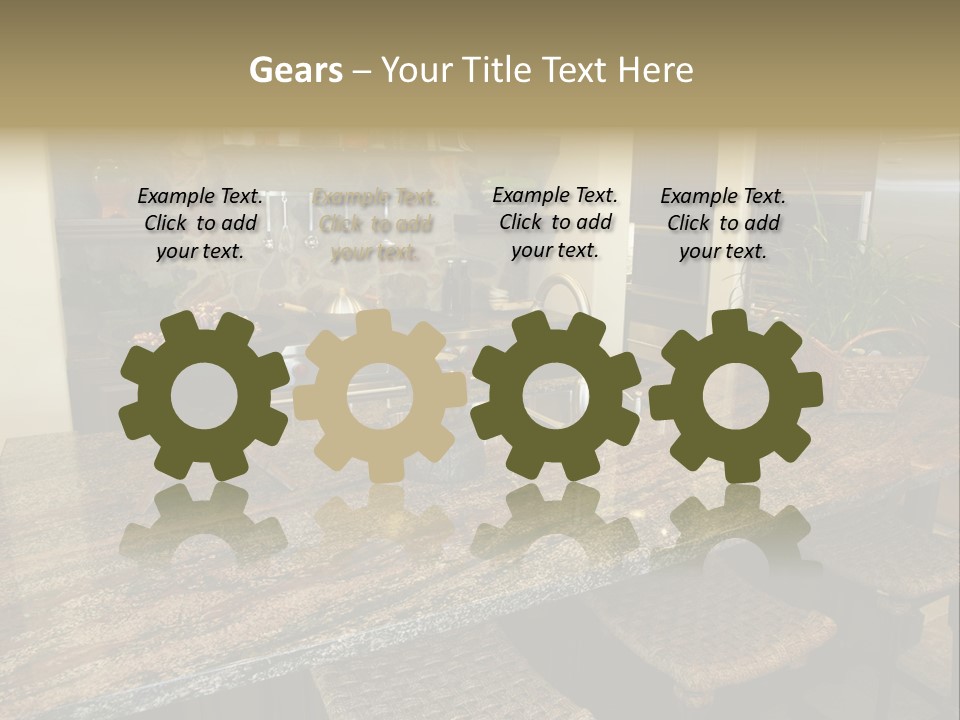 Luxury Kitchen With A Modern Granite Island. PowerPoint Template