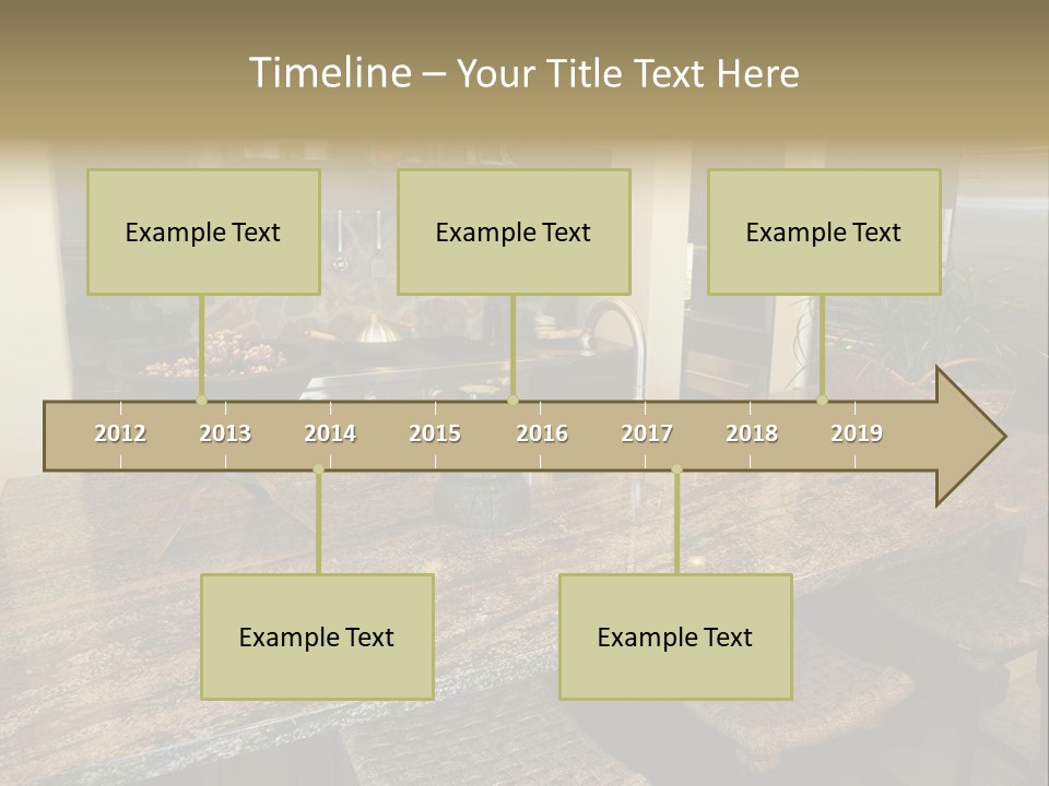 Luxury Kitchen With A Modern Granite Island. PowerPoint Template