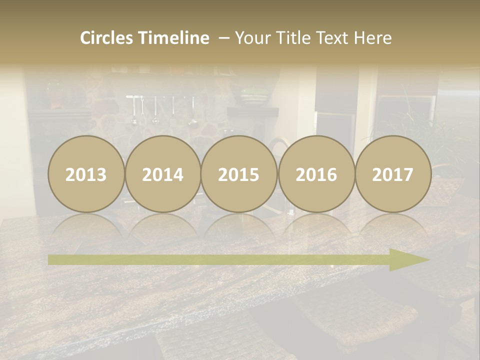 Luxury Kitchen With A Modern Granite Island. PowerPoint Template