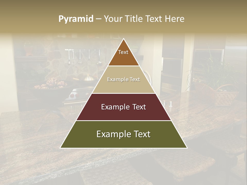 Luxury Kitchen With A Modern Granite Island. PowerPoint Template