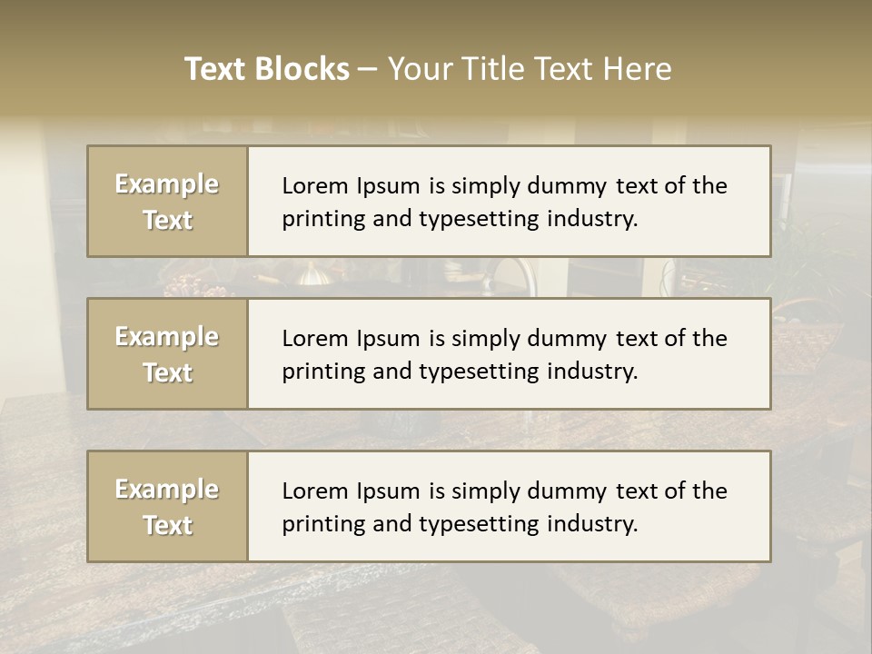 Luxury Kitchen With A Modern Granite Island. PowerPoint Template