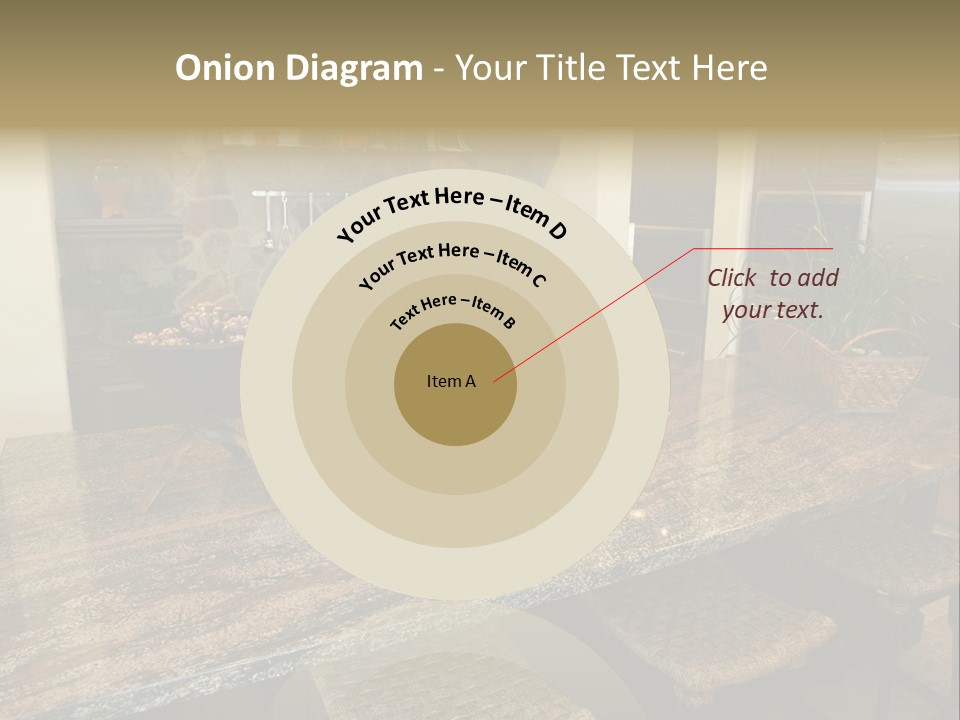 Luxury Kitchen With A Modern Granite Island. PowerPoint Template