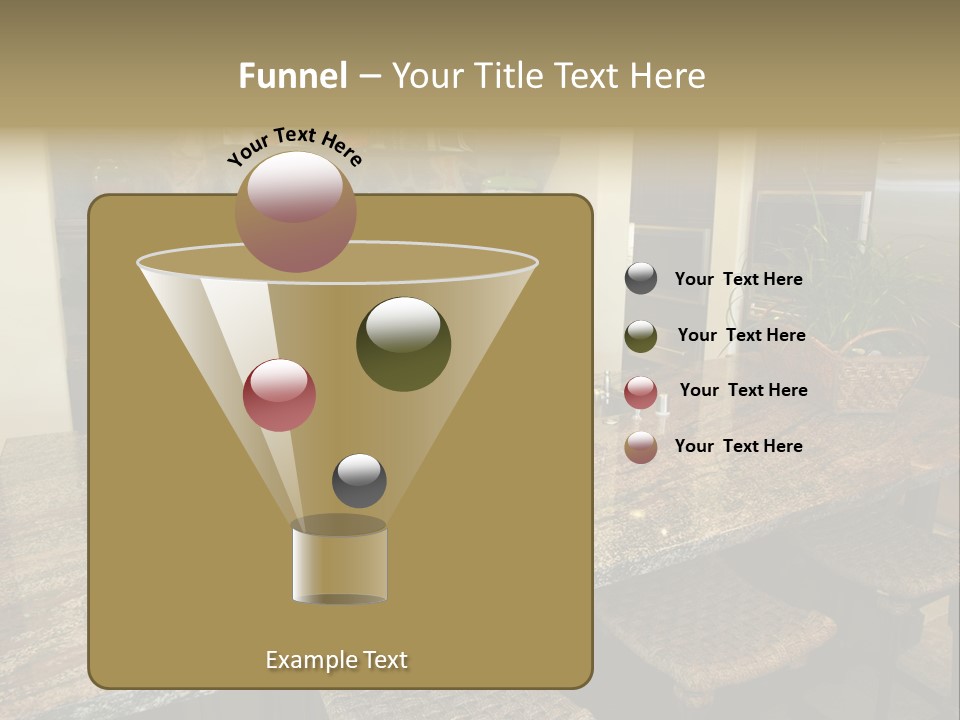 Luxury Kitchen With A Modern Granite Island. PowerPoint Template