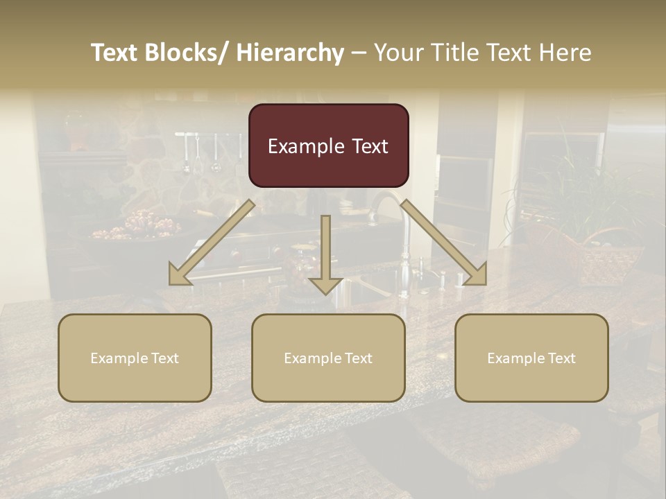 Luxury Kitchen With A Modern Granite Island. PowerPoint Template