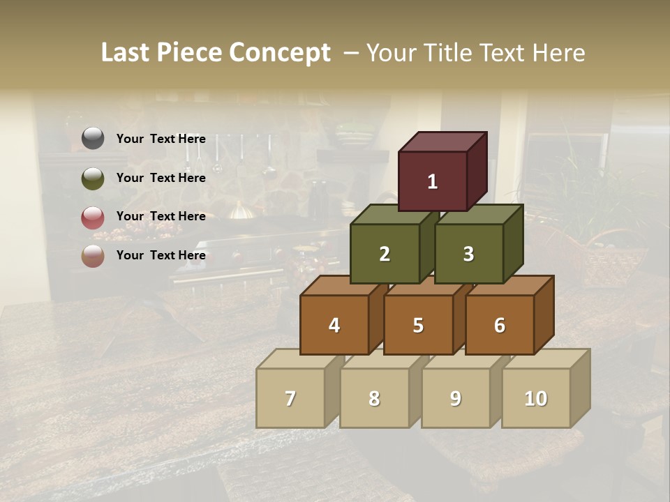 Luxury Kitchen With A Modern Granite Island. PowerPoint Template