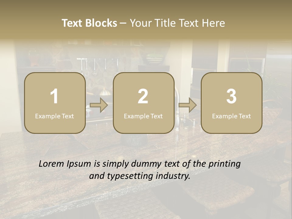 Luxury Kitchen With A Modern Granite Island. PowerPoint Template