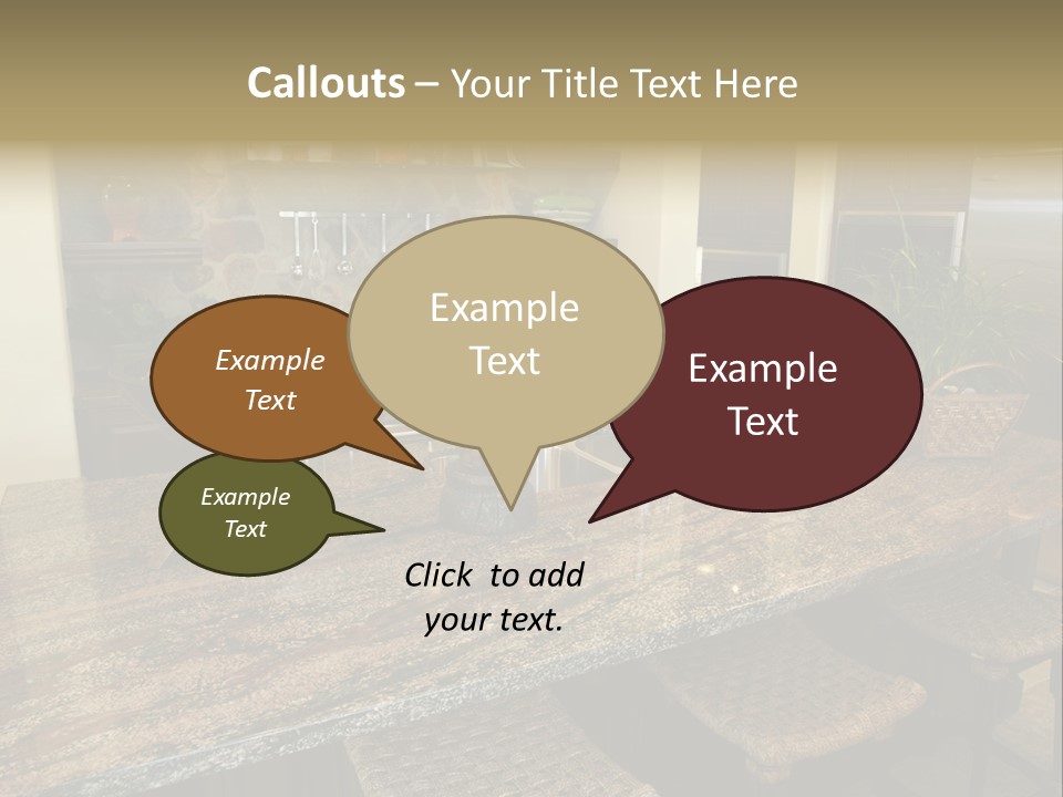 Luxury Kitchen With A Modern Granite Island. PowerPoint Template