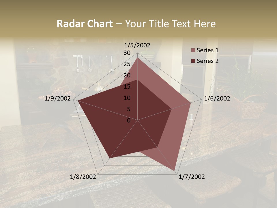 Luxury Kitchen With A Modern Granite Island. PowerPoint Template