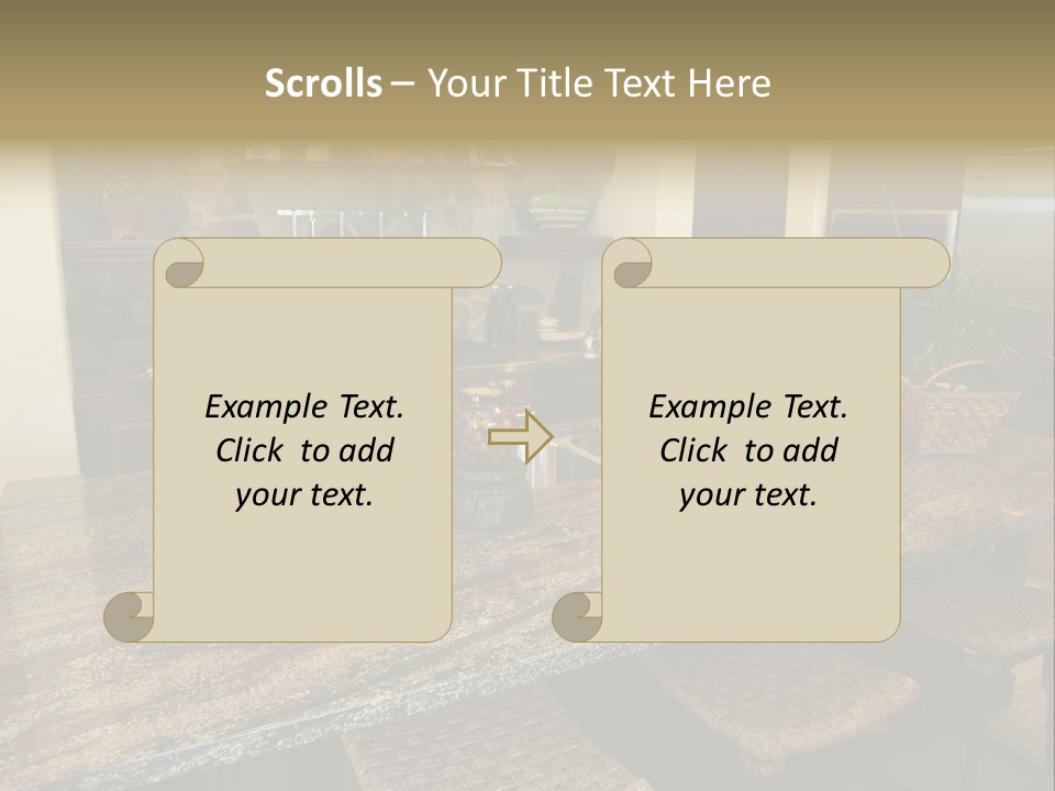 Luxury Kitchen With A Modern Granite Island. PowerPoint Template