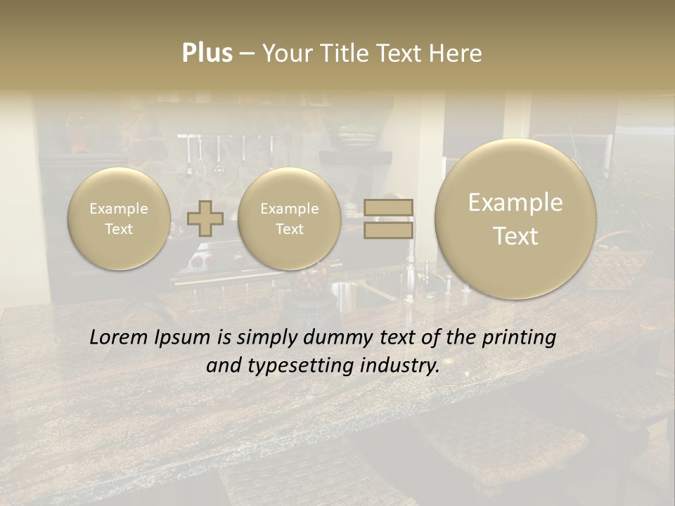 Luxury Kitchen With A Modern Granite Island. PowerPoint Template