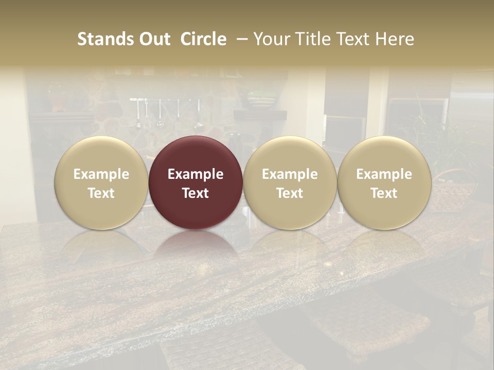 Luxury Kitchen With A Modern Granite Island. PowerPoint Template