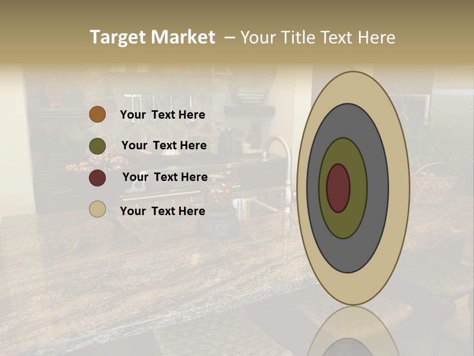 Luxury Kitchen With A Modern Granite Island. PowerPoint Template