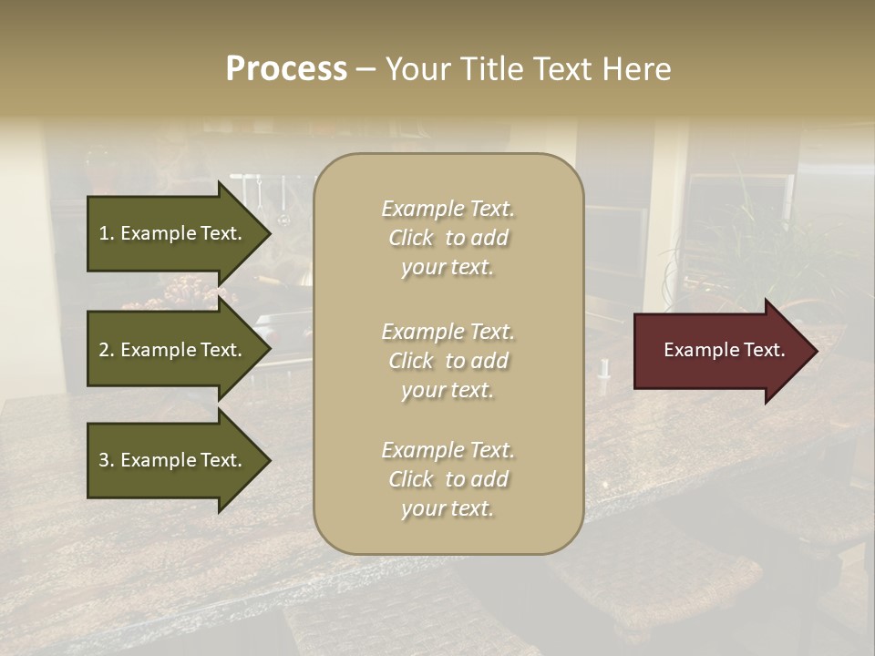Luxury Kitchen With A Modern Granite Island. PowerPoint Template