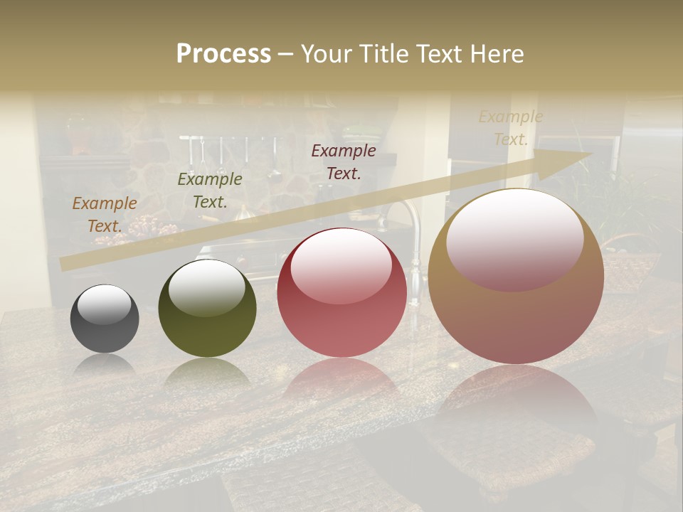 Luxury Kitchen With A Modern Granite Island. PowerPoint Template