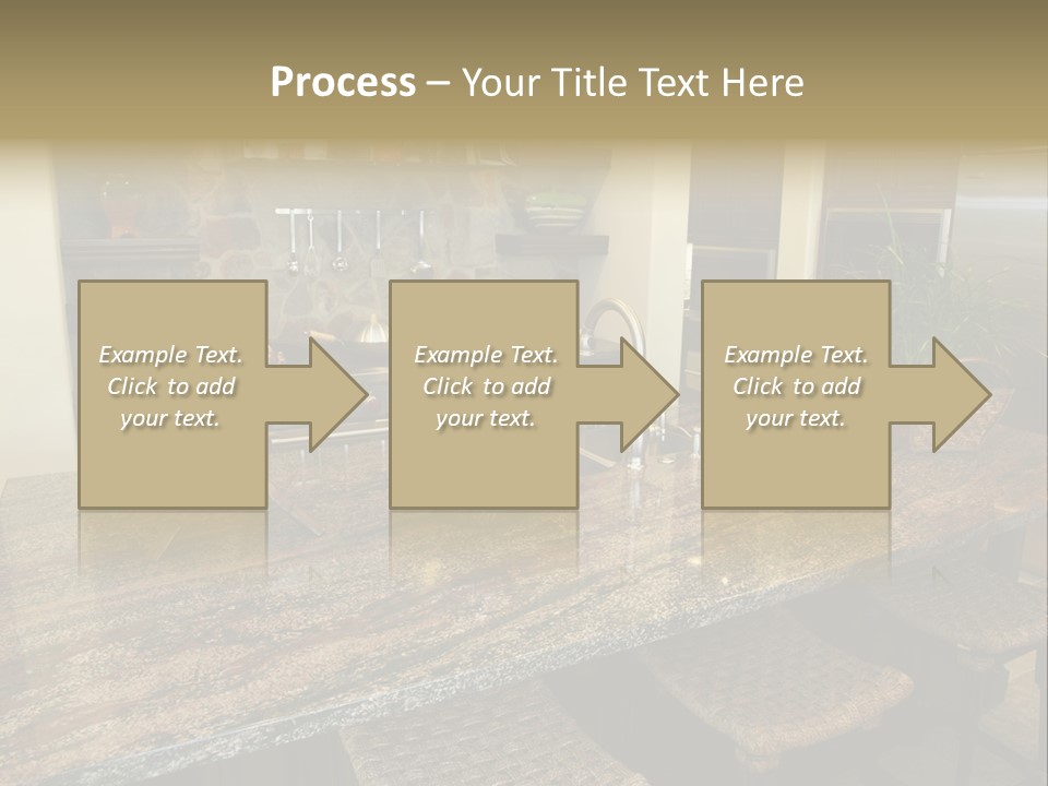 Luxury Kitchen With A Modern Granite Island. PowerPoint Template