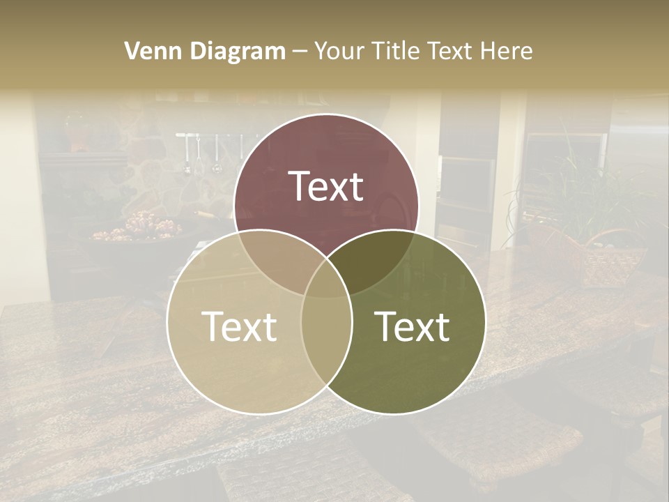 Luxury Kitchen With A Modern Granite Island. PowerPoint Template