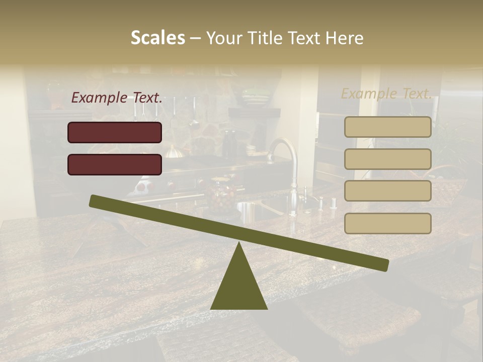 Luxury Kitchen With A Modern Granite Island. PowerPoint Template