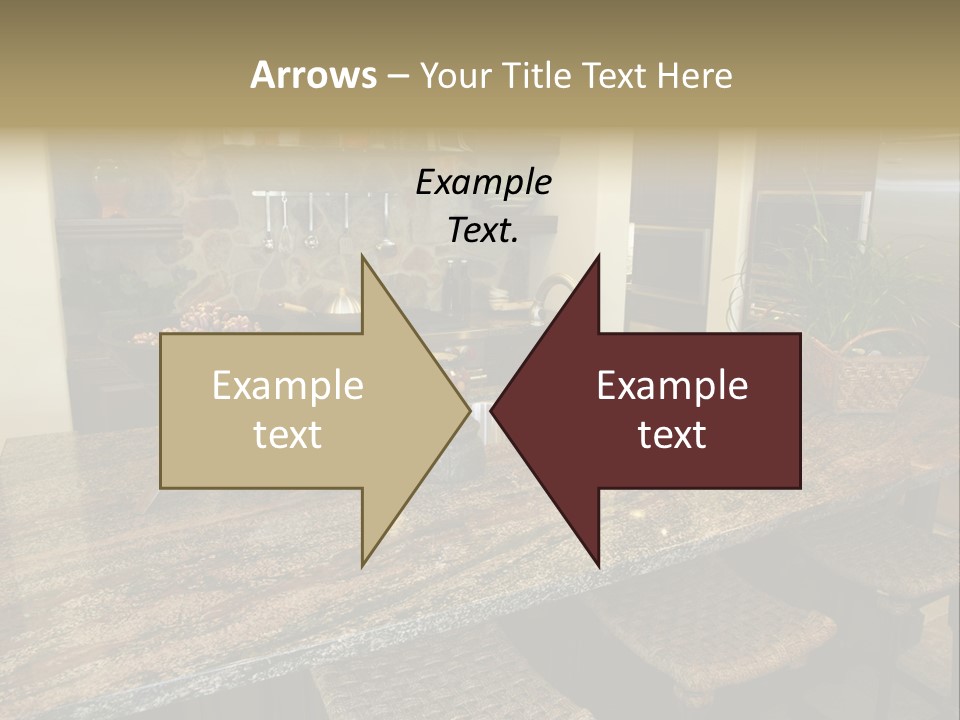 Luxury Kitchen With A Modern Granite Island. PowerPoint Template