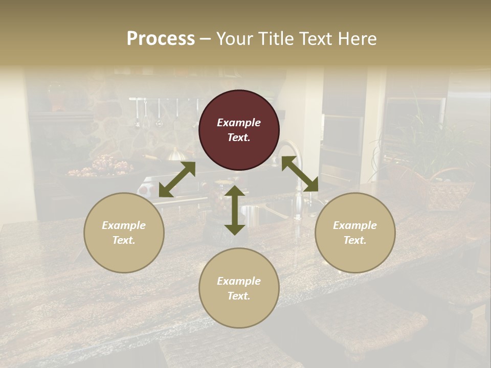 Luxury Kitchen With A Modern Granite Island. PowerPoint Template