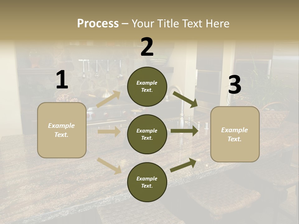Luxury Kitchen With A Modern Granite Island. PowerPoint Template