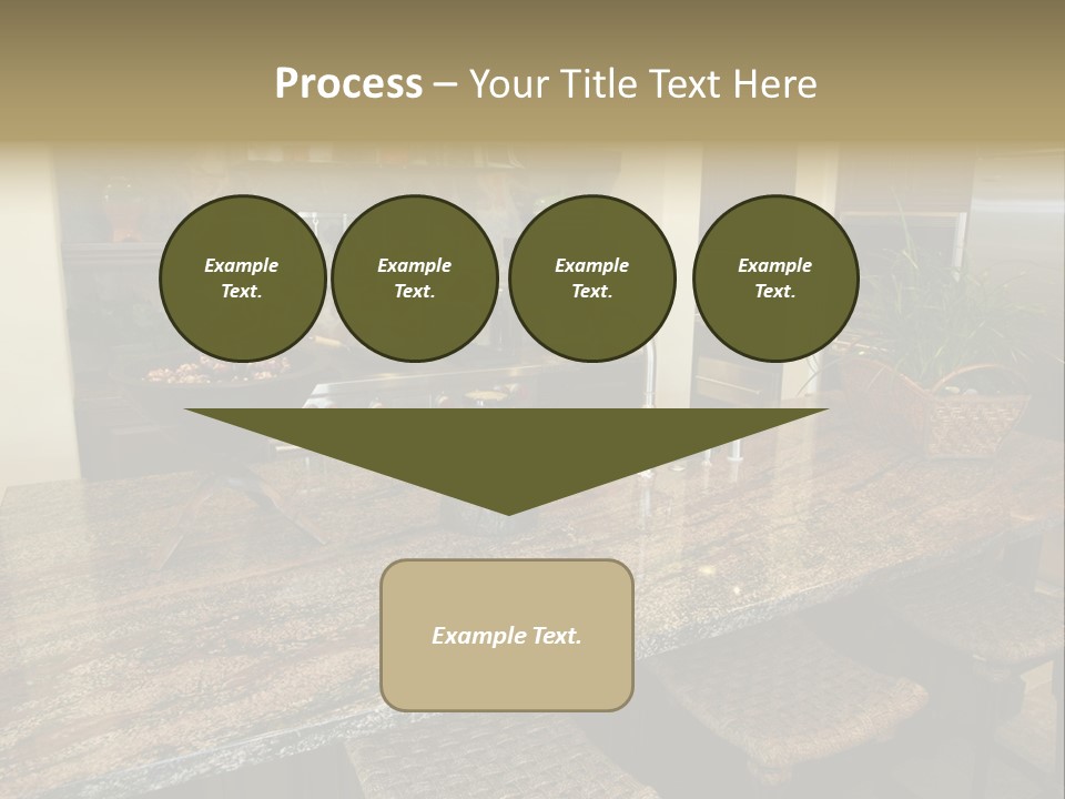 Luxury Kitchen With A Modern Granite Island. PowerPoint Template